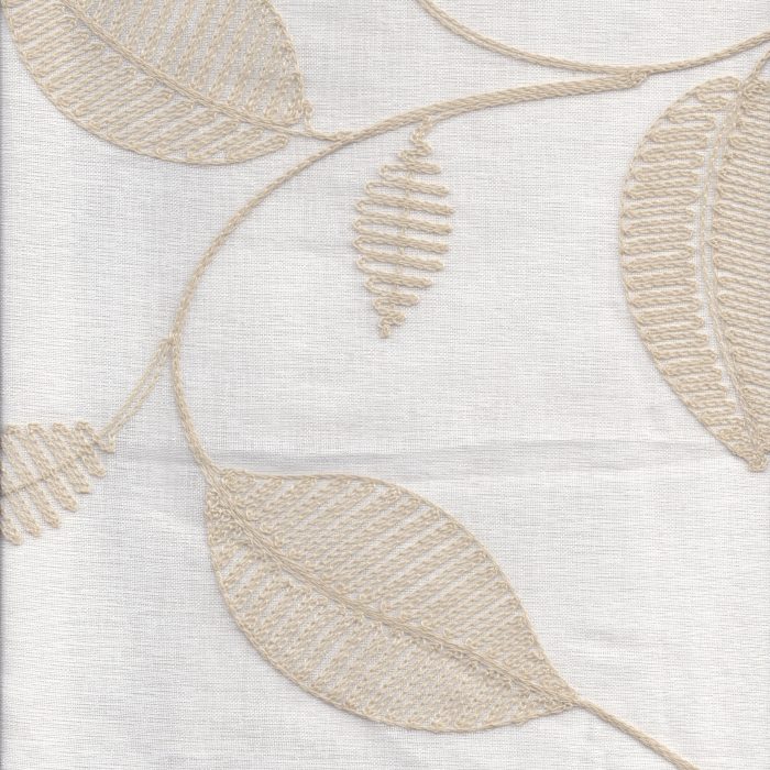 Silk Beige Leaves Curtains